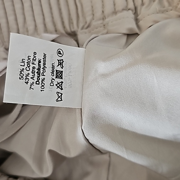 J Crew Linen Blend Elastic Waist Pull On Sparkle Gold Mini Skirt Size 0 - Picture 7 of 7